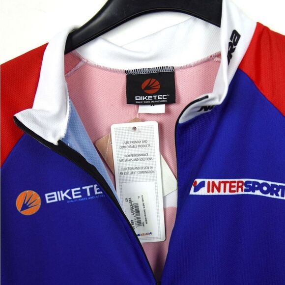 Men’s Dryfit Workout Jersey - Cycling Jersey - Size XL - Blue / Red - NWT - Picture 8 of 8